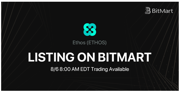 BitMart Lists the People-Powered Blockchain Platform Ethos [ETHOS]